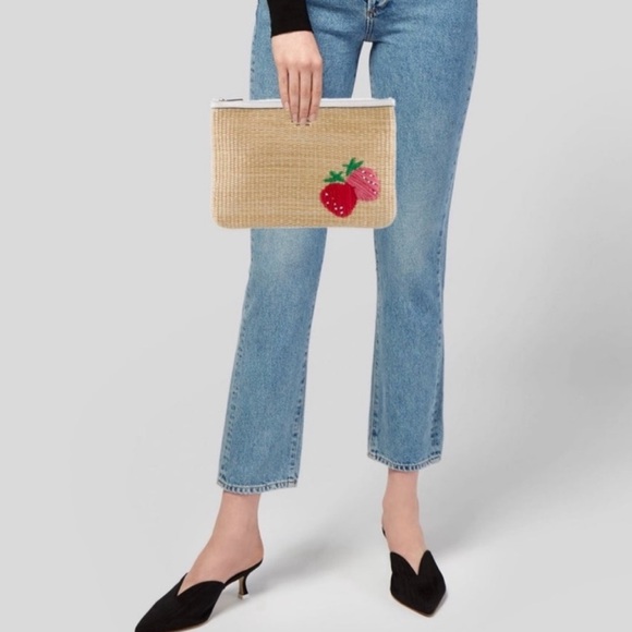 Kate Spade Picnic In The Park Strawberry Clutch Bag/ Stud Earrings Set - Picture 3 of 13